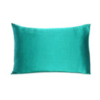 Teal Dreamy Set Of 2 Silky Satin Queen Pillowcases  Warm Home View