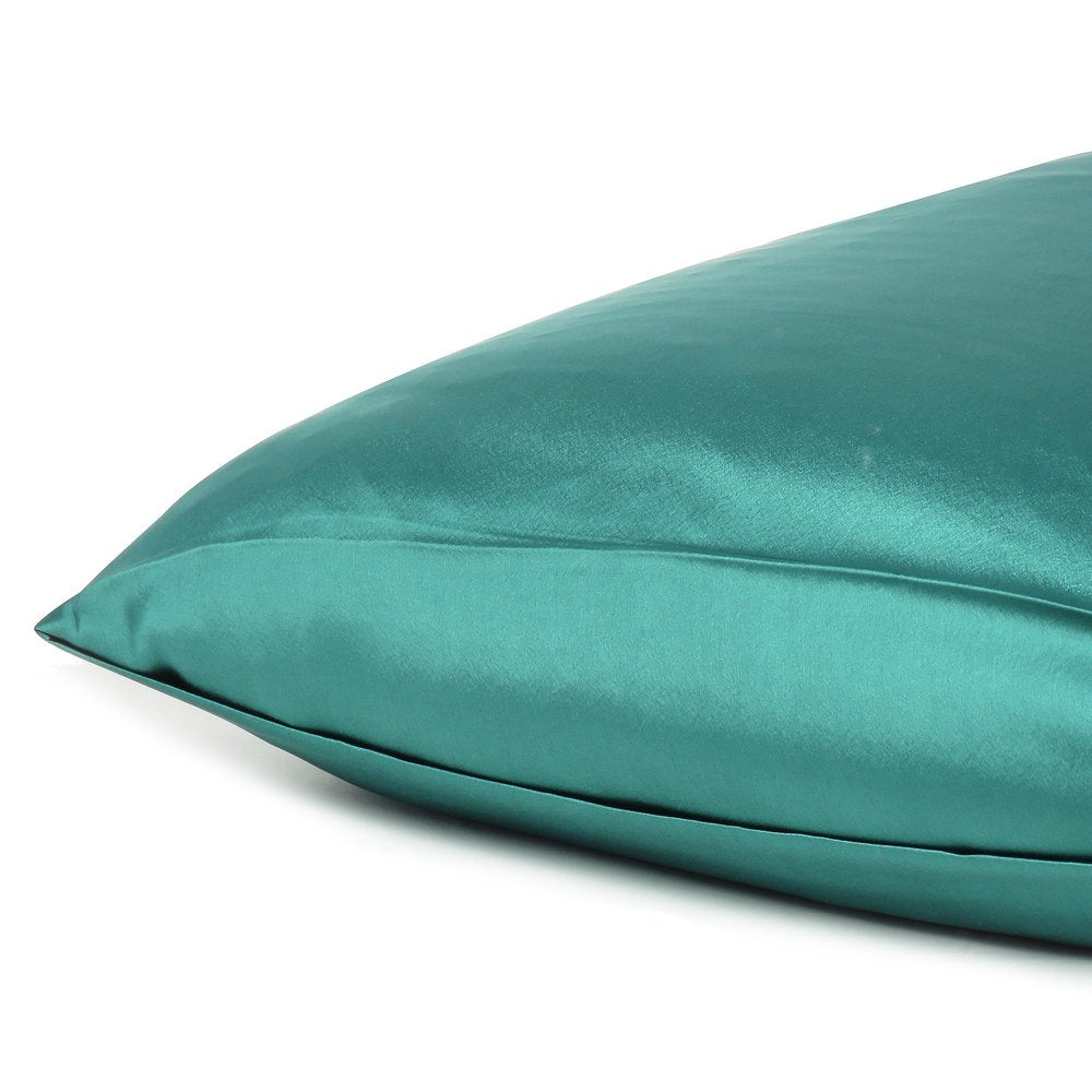 Teal Dreamy Set Of 2 Silky Satin Queen Pillowcases  Warm Home View
