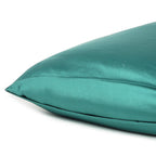 Teal Dreamy Set Of 2 Silky Satin Queen Pillowcases  Warm Home View