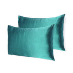 Teal Dreamy Set Of 2 Silky Satin Queen Pillowcases  Warm Home View