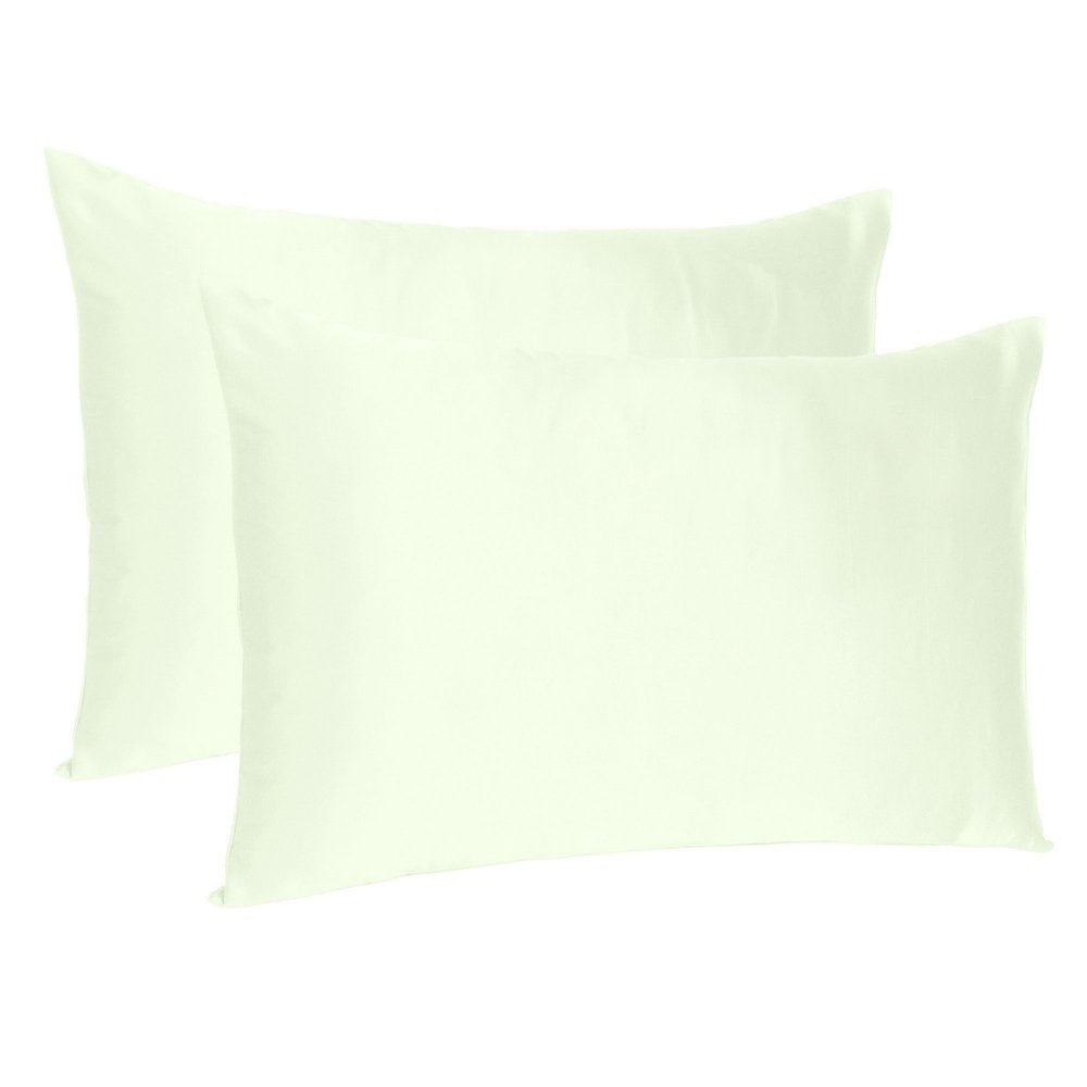 Ivory Dreamy Set Of 2 Silky Satin Queen Pillowcases  Warm Home View