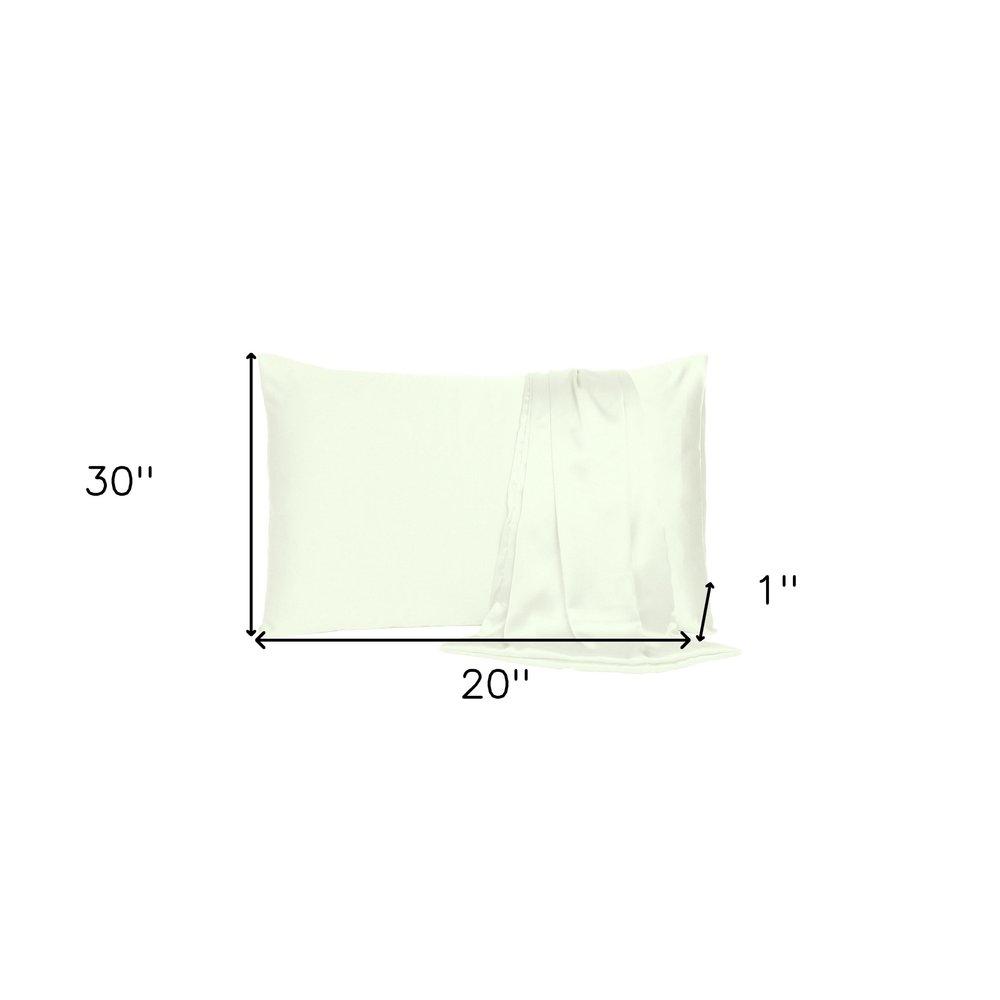 Ivory Dreamy Set Of 2 Silky Satin Queen Pillowcases  Warm Home View
