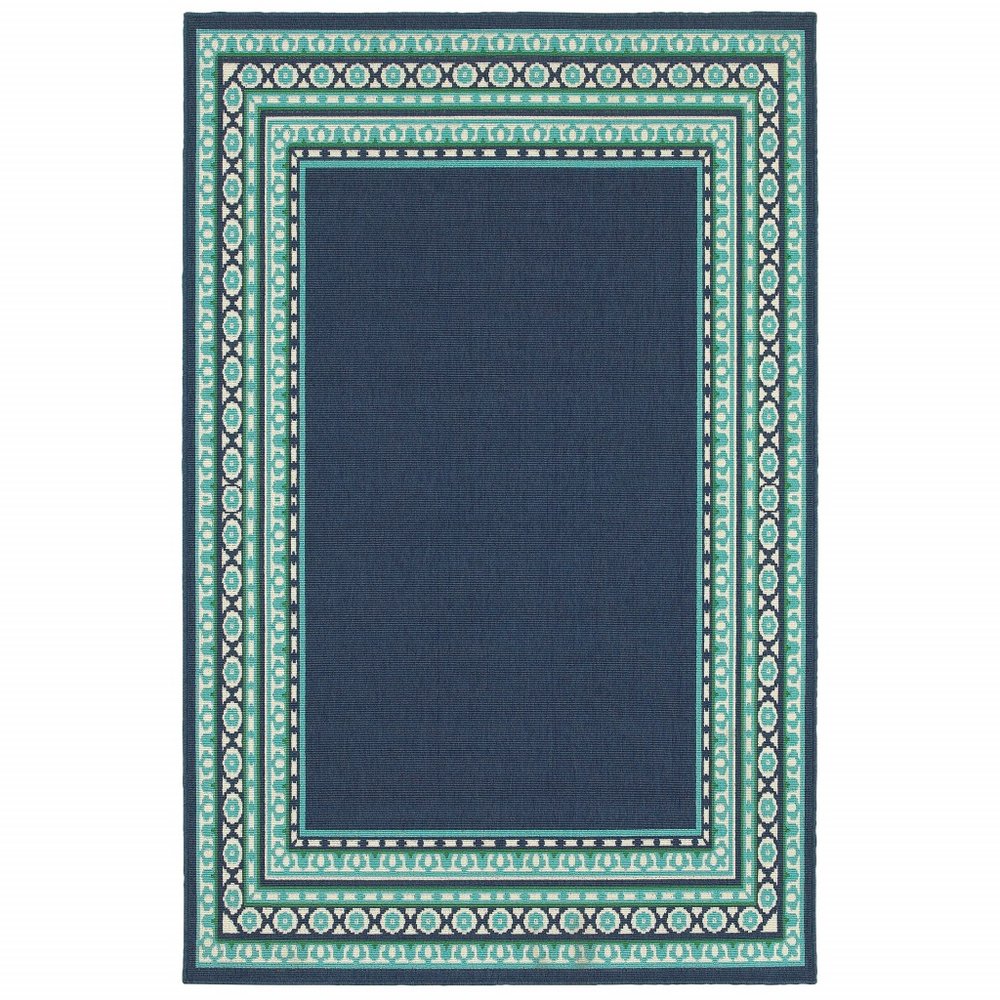 Blue and Green Indoor Outdoor Area Rug  Warm Home View