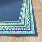 Blue and Green Indoor Outdoor Area Rug  Warm Home View