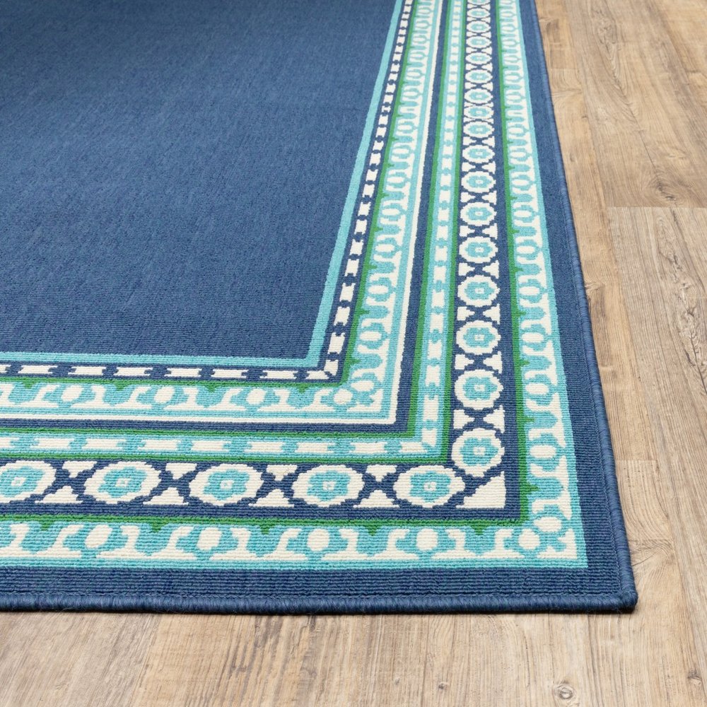Blue and Green Indoor Outdoor Area Rug  Warm Home View