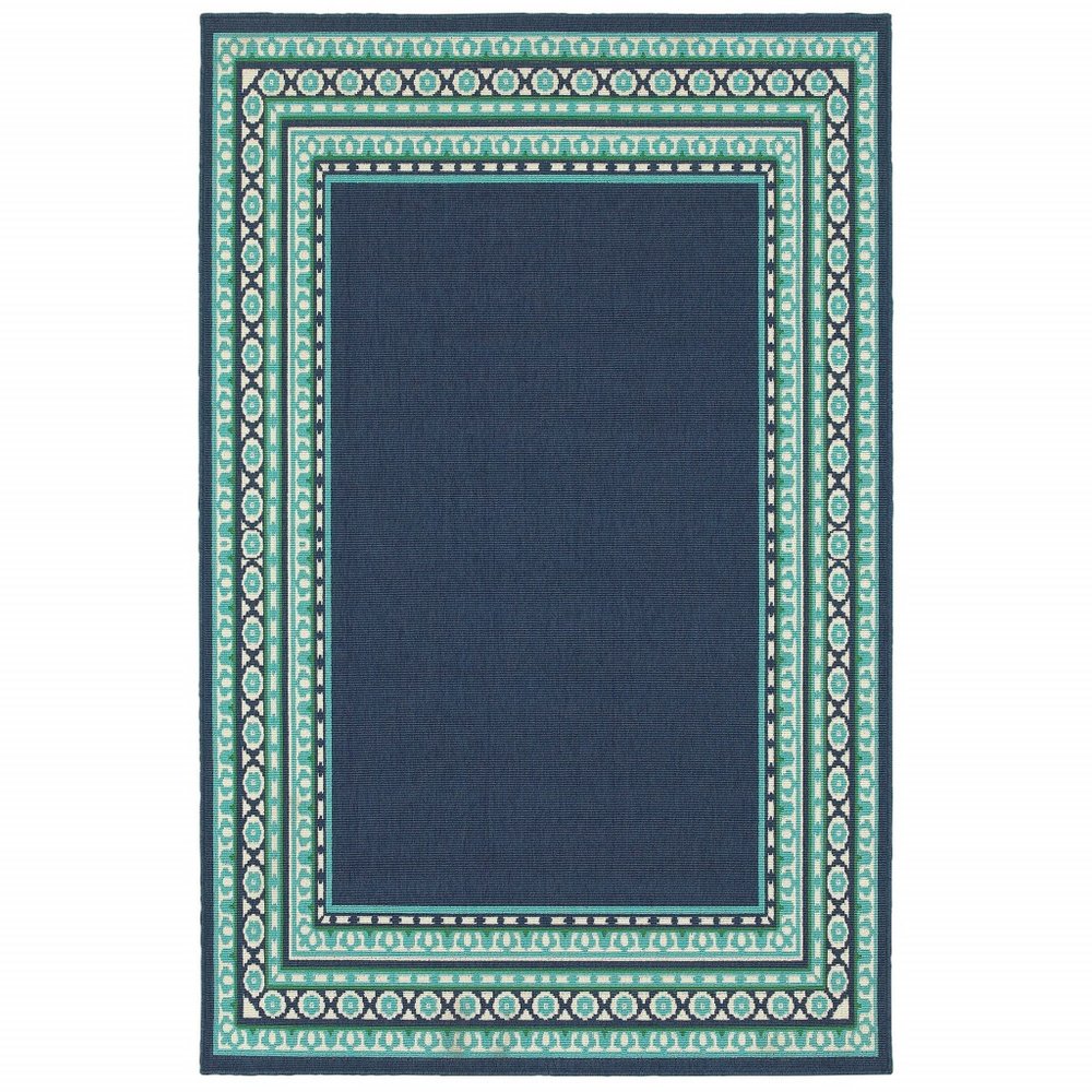 Blue and Green Indoor Outdoor Area Rug  Warm Home View