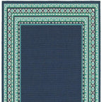 Blue and Green Indoor Outdoor Area Rug  Warm Home View