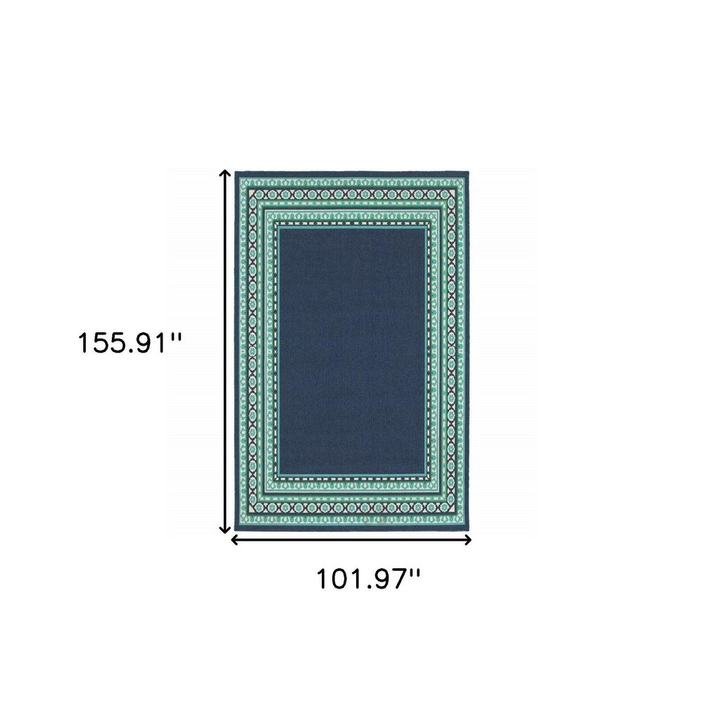 Blue and Green Indoor Outdoor Area Rug  Warm Home View