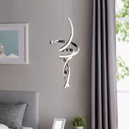 Hamburg Integrated LED Pendant - Chrome - Dimmable  Warm Home View