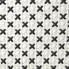 Black and White Woven Faux Rattan Armless Outdoor Dining Chair  Warm Home View