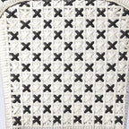Black and White Woven Faux Rattan Armless Outdoor Dining Chair  Warm Home View