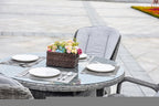 Gray Glass and Rattan Patio Dining Set - 5 Piece  Warm Home View