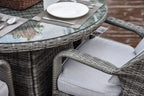 Gray Glass and Rattan Patio Dining Set - 5 Piece  Warm Home View