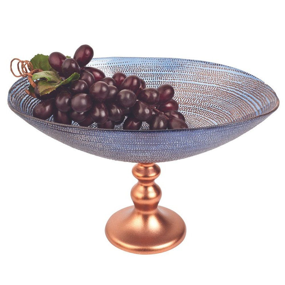 Handcrafted European Glass Centerpiece Footed Bowl  Warm Home View