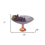 Handcrafted European Glass Centerpiece Footed Bowl  Warm Home View
