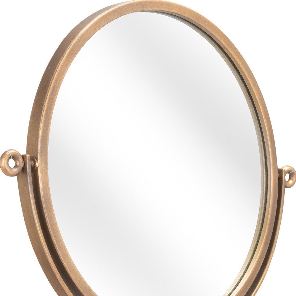 Gold Round Wall Mount Mirror  Warm Home View