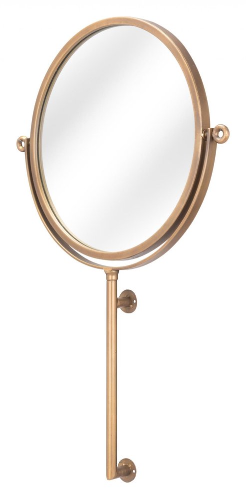 Gold Round Wall Mount Mirror  Warm Home View