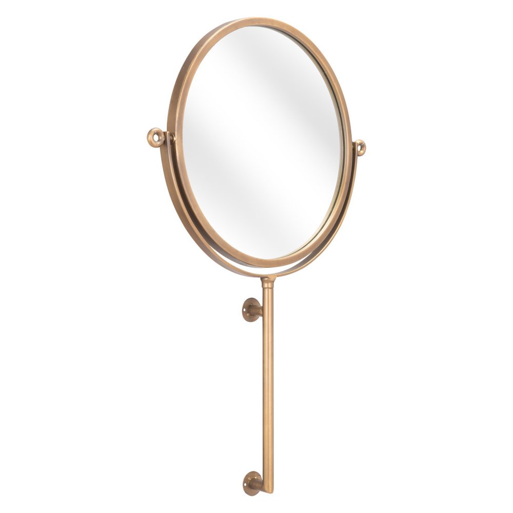 Gold Round Wall Mount Mirror  Warm Home View