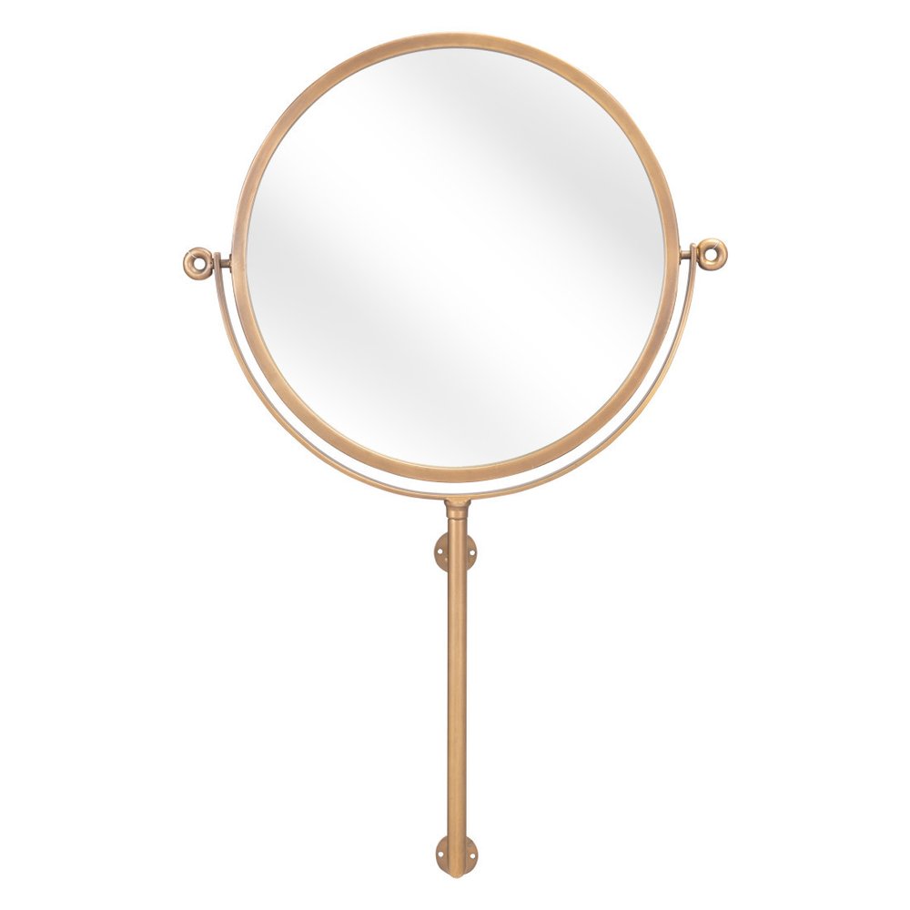 Gold Round Wall Mount Mirror  Warm Home View