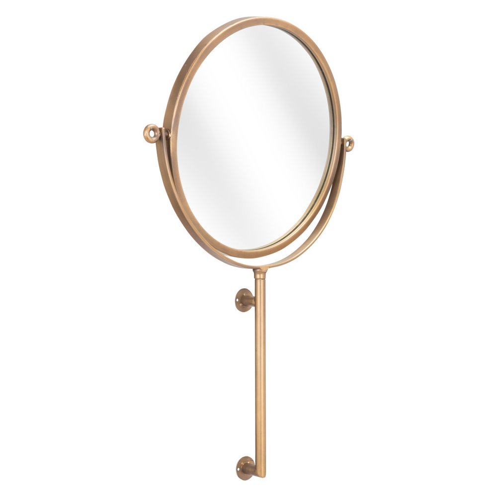 Gold Round Wall Mount Mirror  Warm Home View