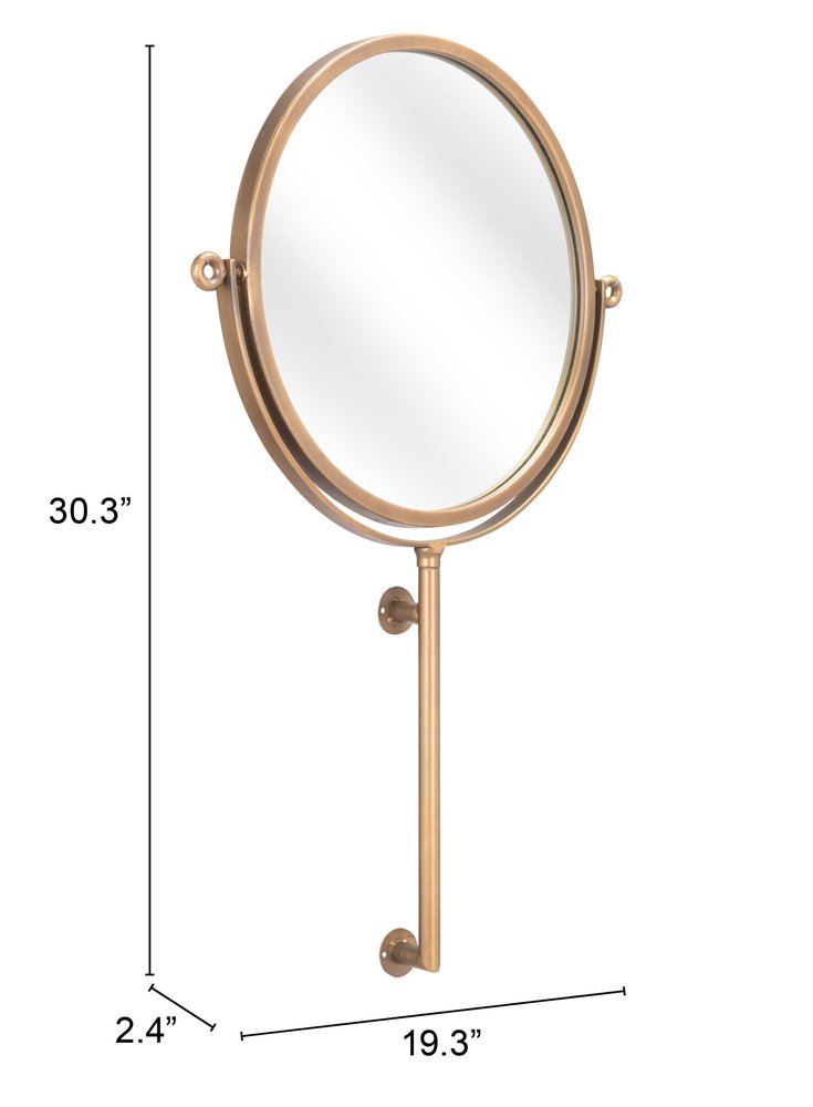 Gold Round Wall Mount Mirror  Warm Home View