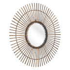 32" Gold Steel Sunburst Framed Accent Mirror  Warm Home View