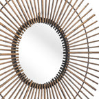 32" Gold Steel Sunburst Framed Accent Mirror  Warm Home View