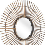 32" Gold Steel Sunburst Framed Accent Mirror  Warm Home View