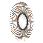 32" Gold Steel Sunburst Framed Accent Mirror  Warm Home View