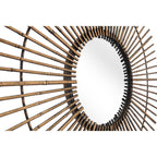 32" Gold Steel Sunburst Framed Accent Mirror  Warm Home View