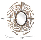 32" Gold Steel Sunburst Framed Accent Mirror  Warm Home View