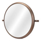 Industrial Gold Round Mirror  Warm Home View