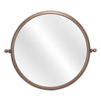 Industrial Gold Round Mirror  Warm Home View