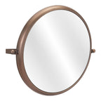 Industrial Gold Round Mirror  Warm Home View