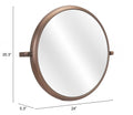 Industrial Gold Round Mirror  Warm Home View