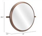 Industrial Gold Round Mirror  Warm Home View