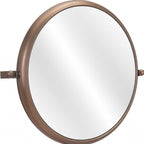 Industrial Gold Round Mirror  Warm Home View