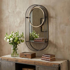 Industrial Gray Mirror Shelf  Warm Home View