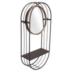 Industrial Gray Mirror Shelf  Warm Home View