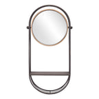 Industrial Gray Mirror Shelf  Warm Home View