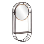 Industrial Gray Mirror Shelf  Warm Home View