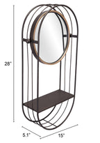 Industrial Gray Mirror Shelf  Warm Home View