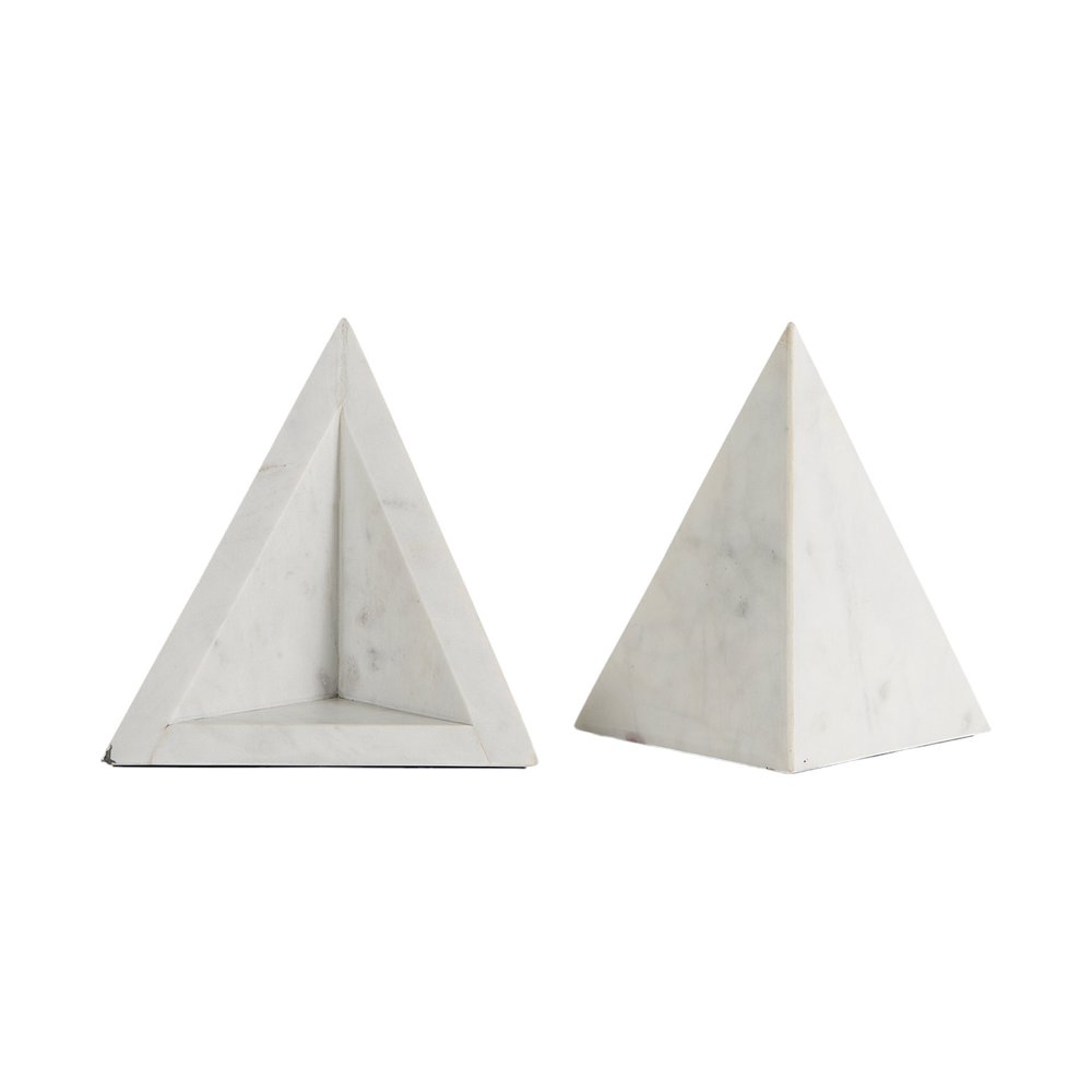Set of Two White Marble Decorative Bookends  Warm Home View