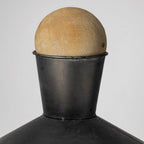 Set of Two Black and Brown Metal Cylindrical Urns  Warm Home View