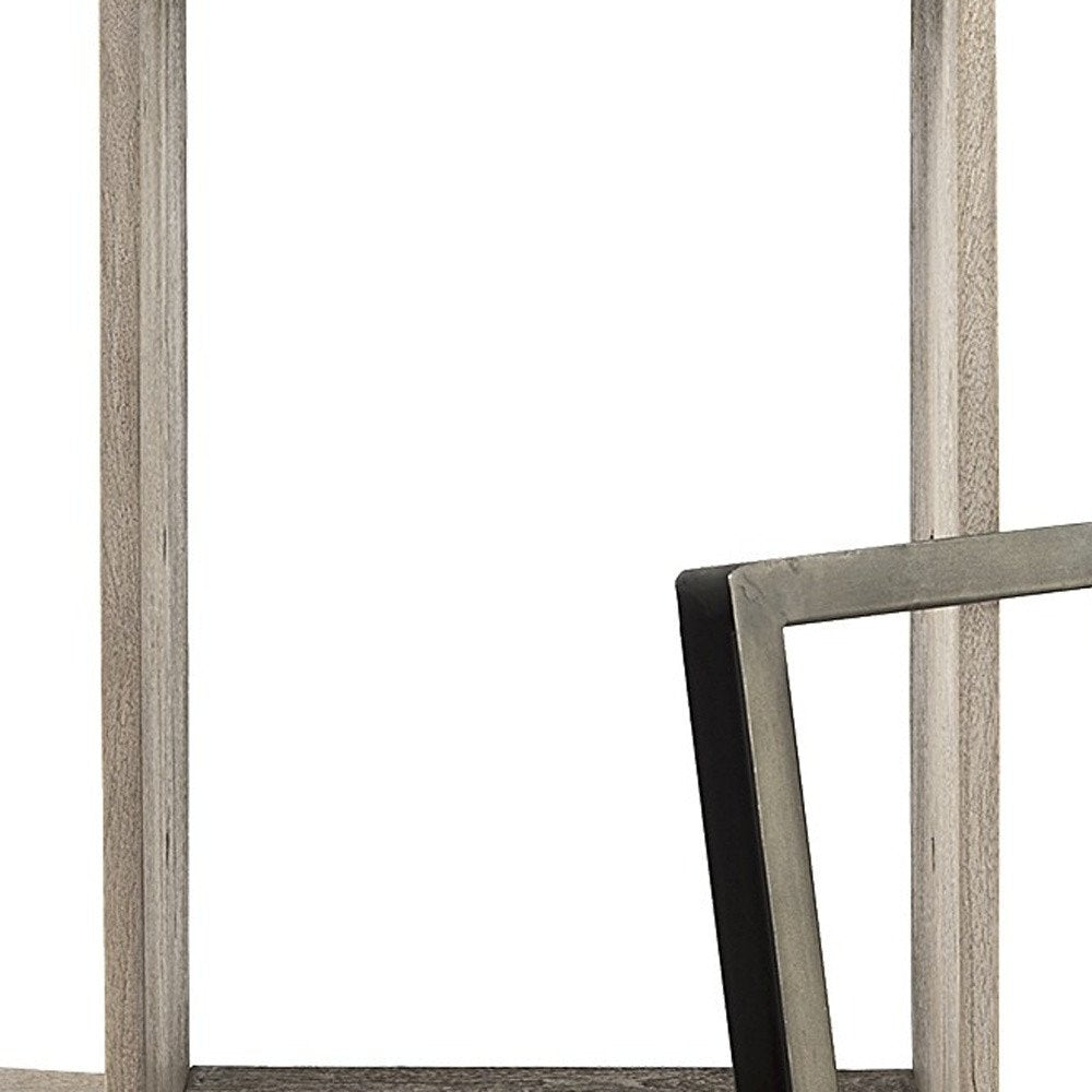 Set of Two Brown Solid and Manufactured Wood Two Tier Floating Bookcase  Warm Home View