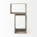 Set of Two Brown Solid and Manufactured Wood Two Tier Floating Bookcase  Warm Home View