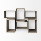 Set of Two Brown Solid and Manufactured Wood Two Tier Floating Bookcase  Warm Home View