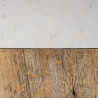 White Marble And Natural Wood Block Table Or Desk Lamp  Warm Home View