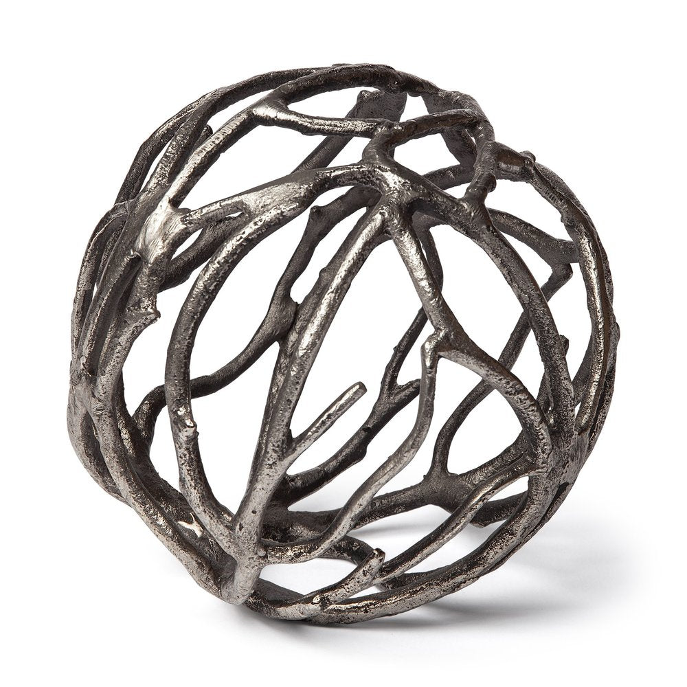 Silver Metal Tree Branch Sculpture  Warm Home View