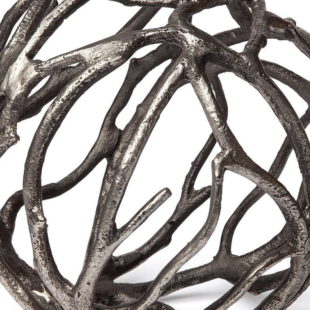 Silver Metal Tree Branch Sculpture  Warm Home View